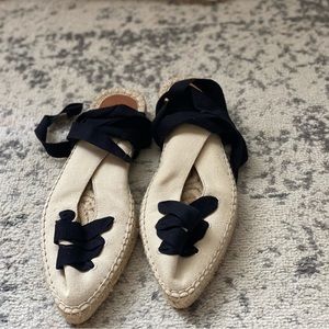 NWT J Crew Linen Lace Up Espadrilles 7